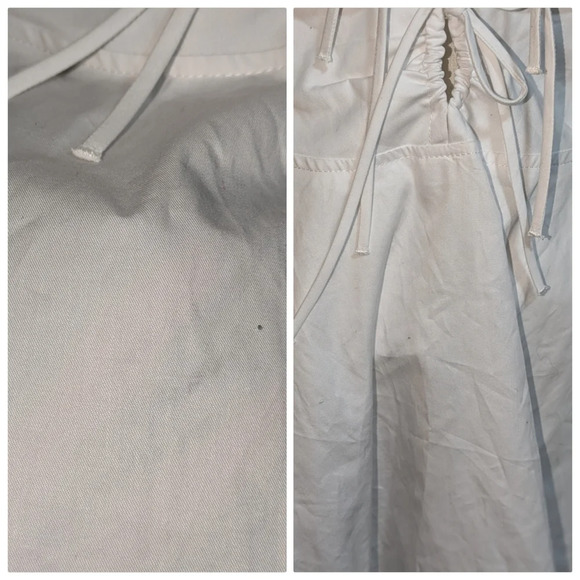 NWT White ZARA short spaghetti strap, v-neck dress. Size XL - Picture 4 of 4